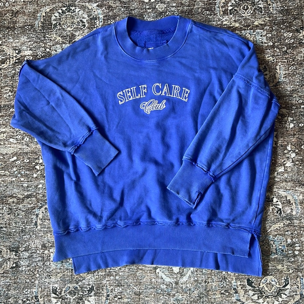 Aerie Self Love Club Oversized Crewneck Royal blue